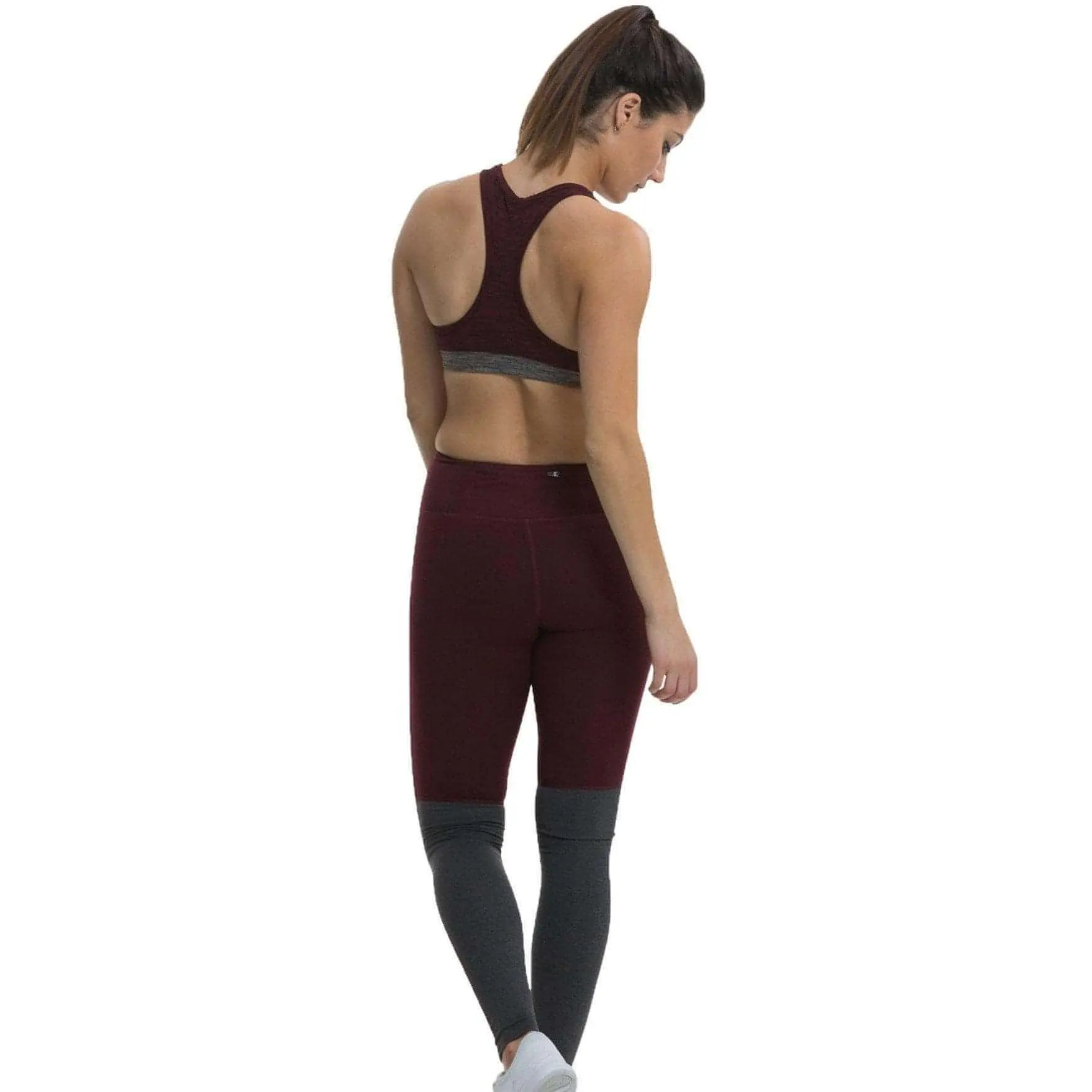 TCA Nova High Waist Womens Long Running Tights - Red
