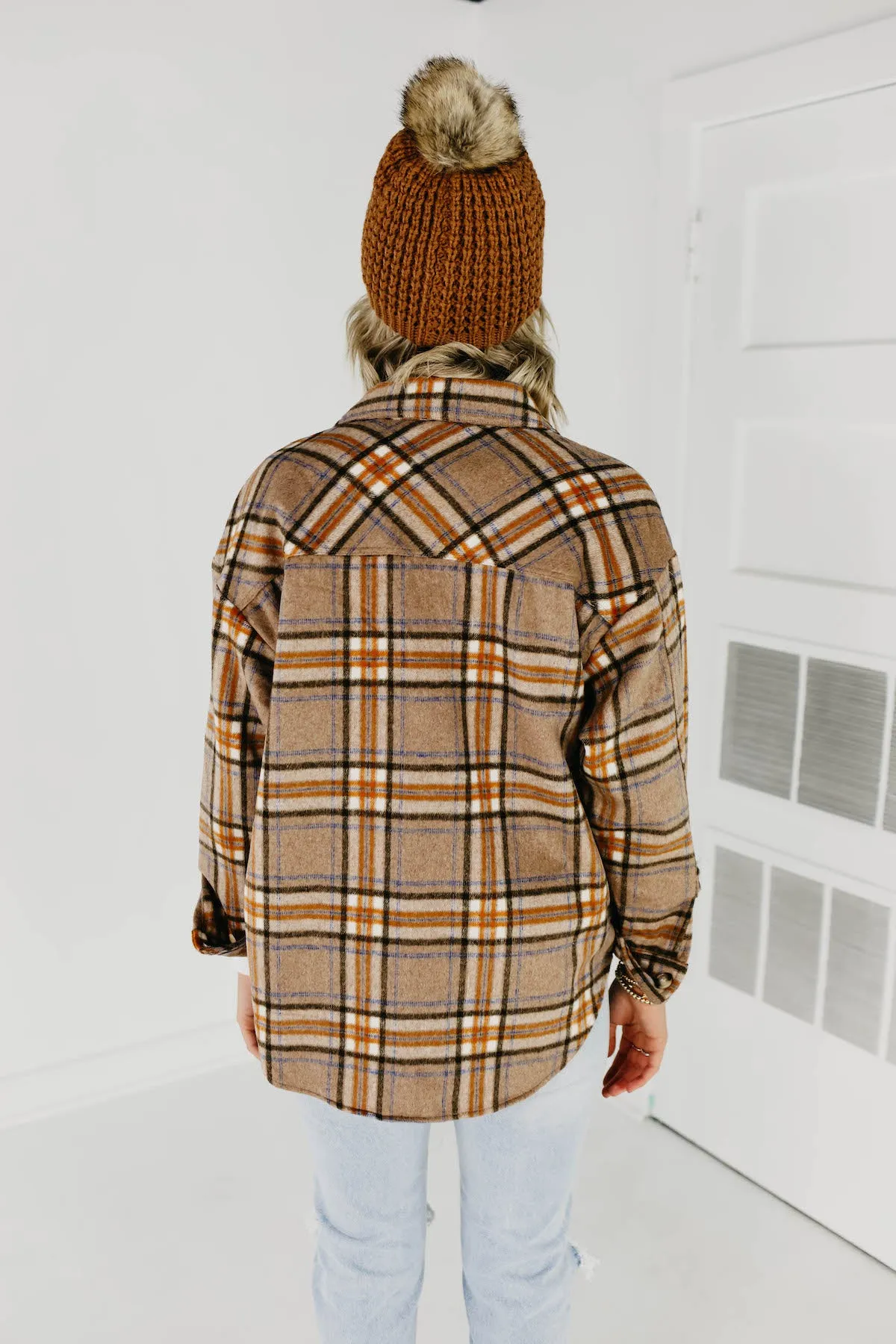 The Charlee Plaid Shacket - Mocha