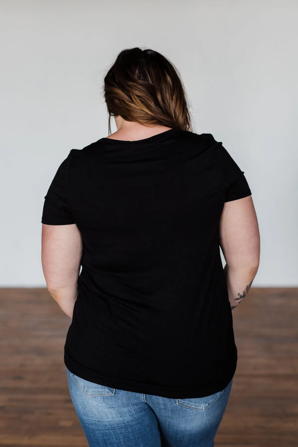 This Is Me Notch Pocket Top- Black