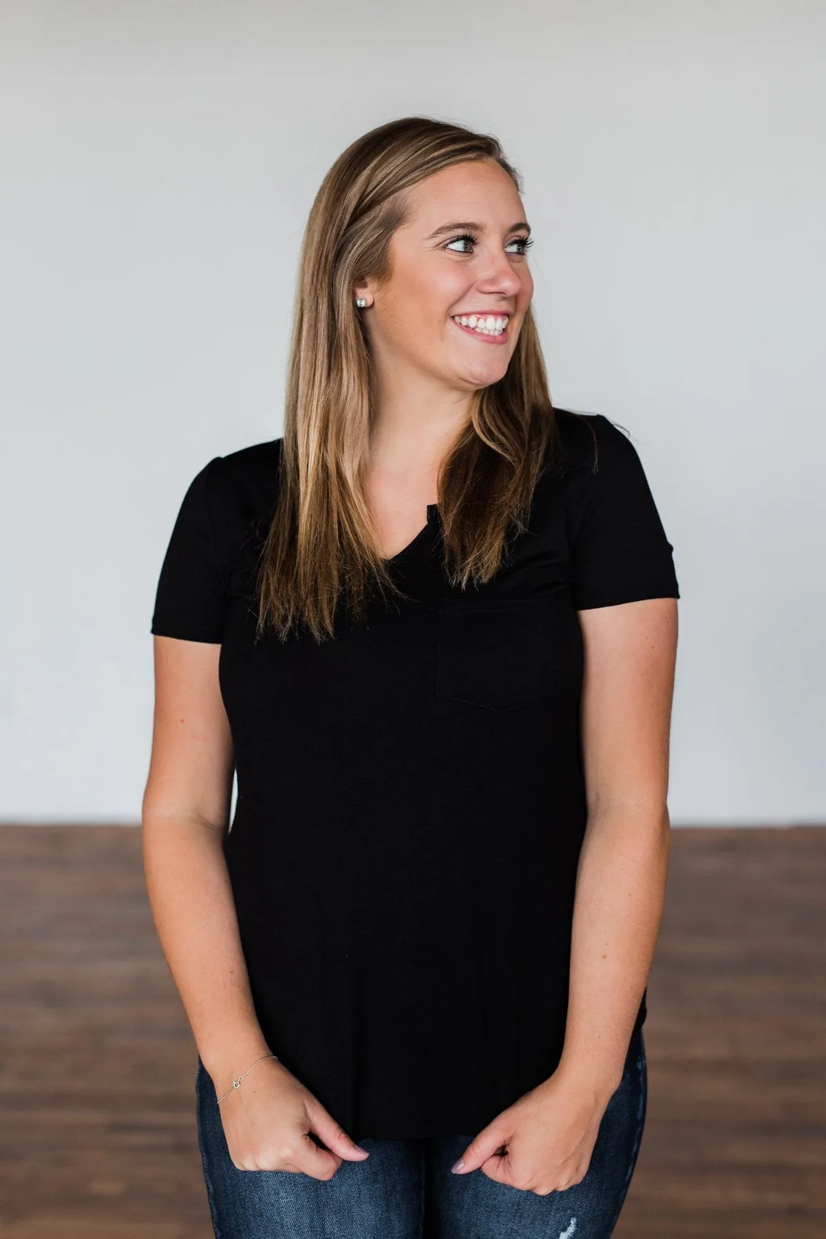 This Is Me Notch Pocket Top- Black