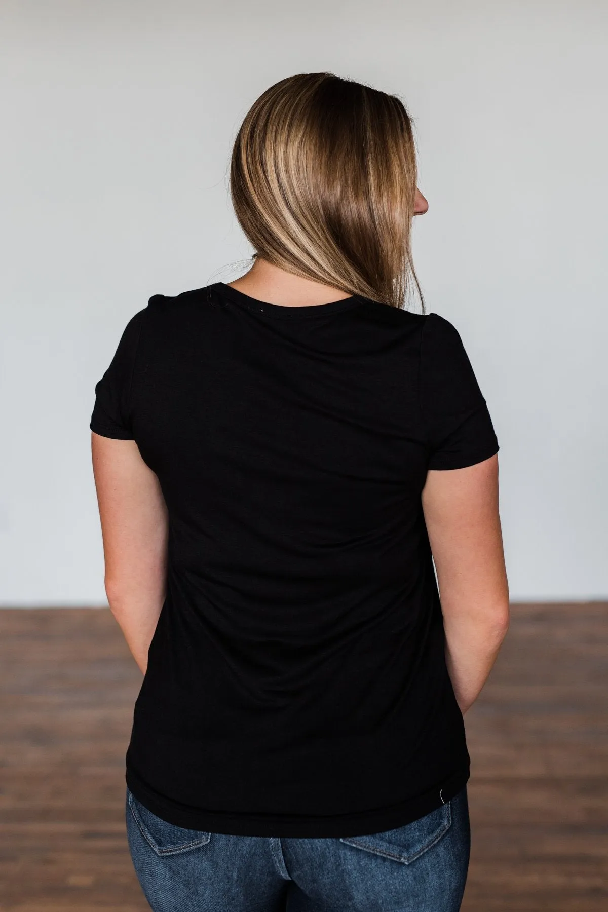 This Is Me Notch Pocket Top- Black