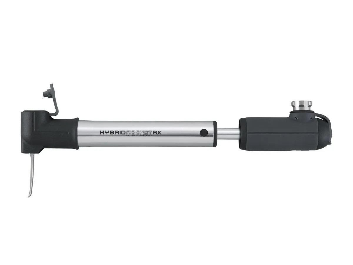 Topeak Mini Pump HybridRocket RX Silver   1x Threaded CO2 Cartridge