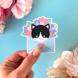 Tuxedo Cat Mail Vinyl Sticker