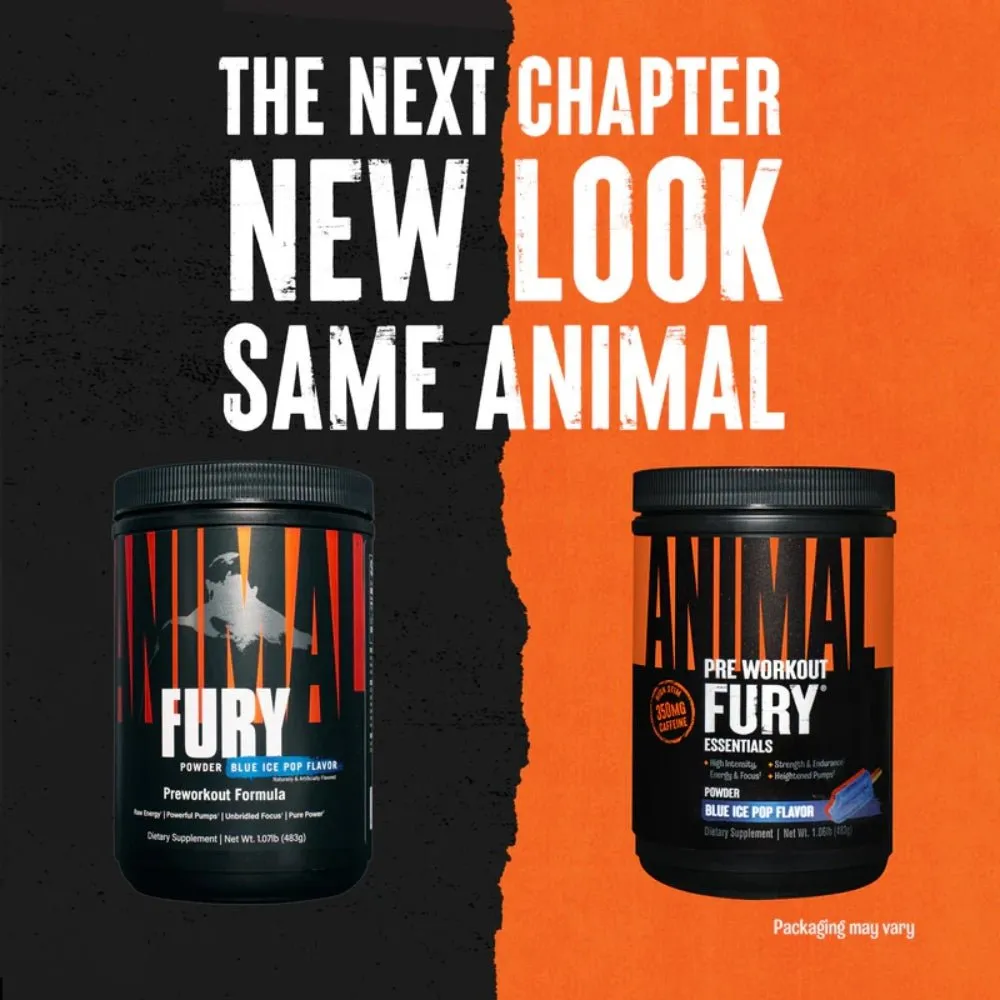 Universal Animal Fury Pre-Workout 20srv (350mg Caffeine, BCAAs, Citrulline, Beta Alanine)