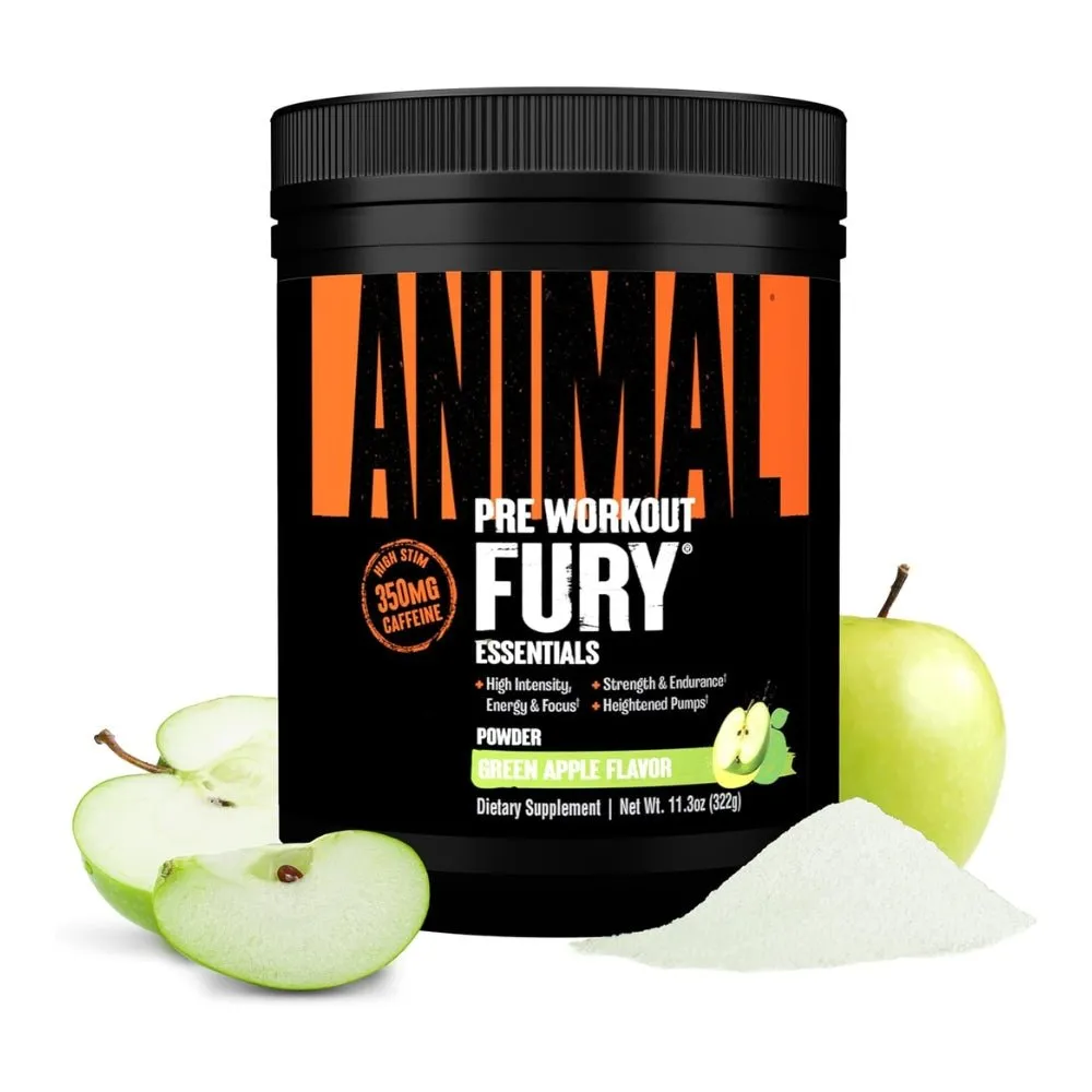 Universal Animal Fury Pre-Workout 20srv (350mg Caffeine, BCAAs, Citrulline, Beta Alanine)