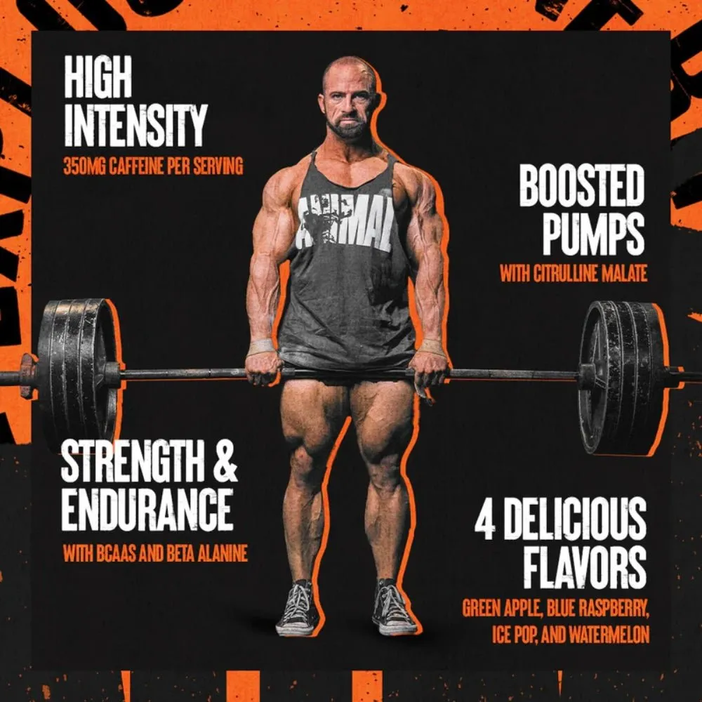 Universal Animal Fury Pre-Workout 20srv (350mg Caffeine, BCAAs, Citrulline, Beta Alanine)