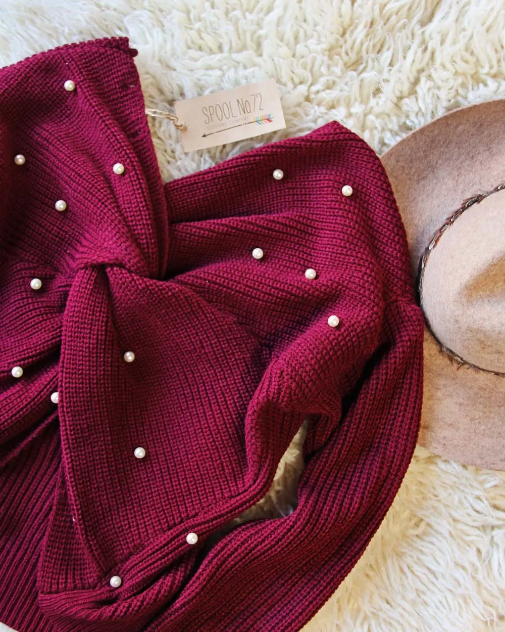 Venice Pearl Sweater in Merlot