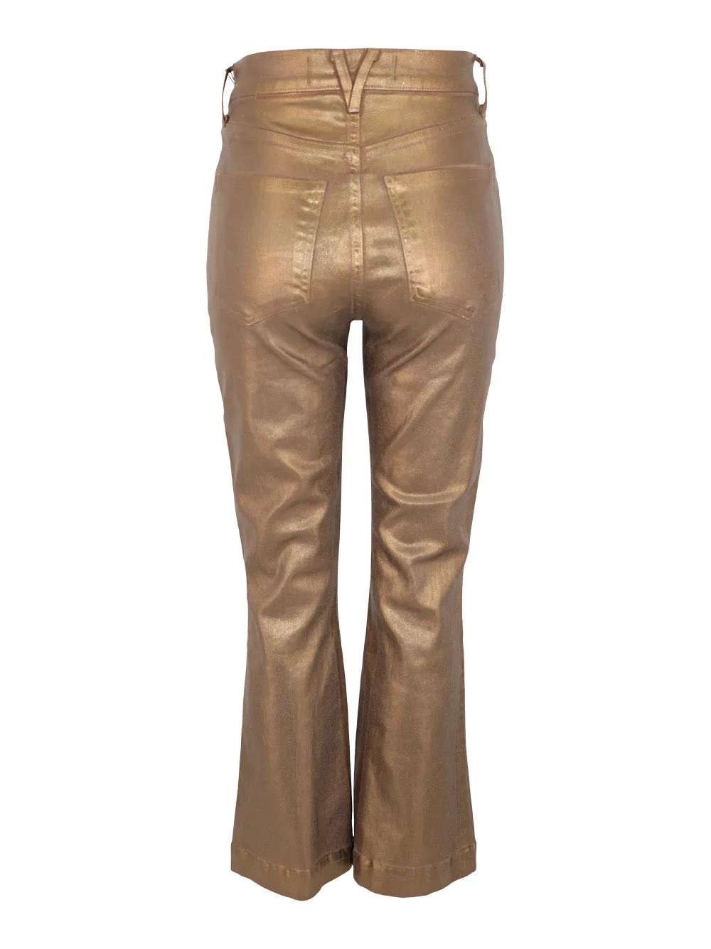 Veronica Beard Carson Ankle Flare Metallic in Antique Brass