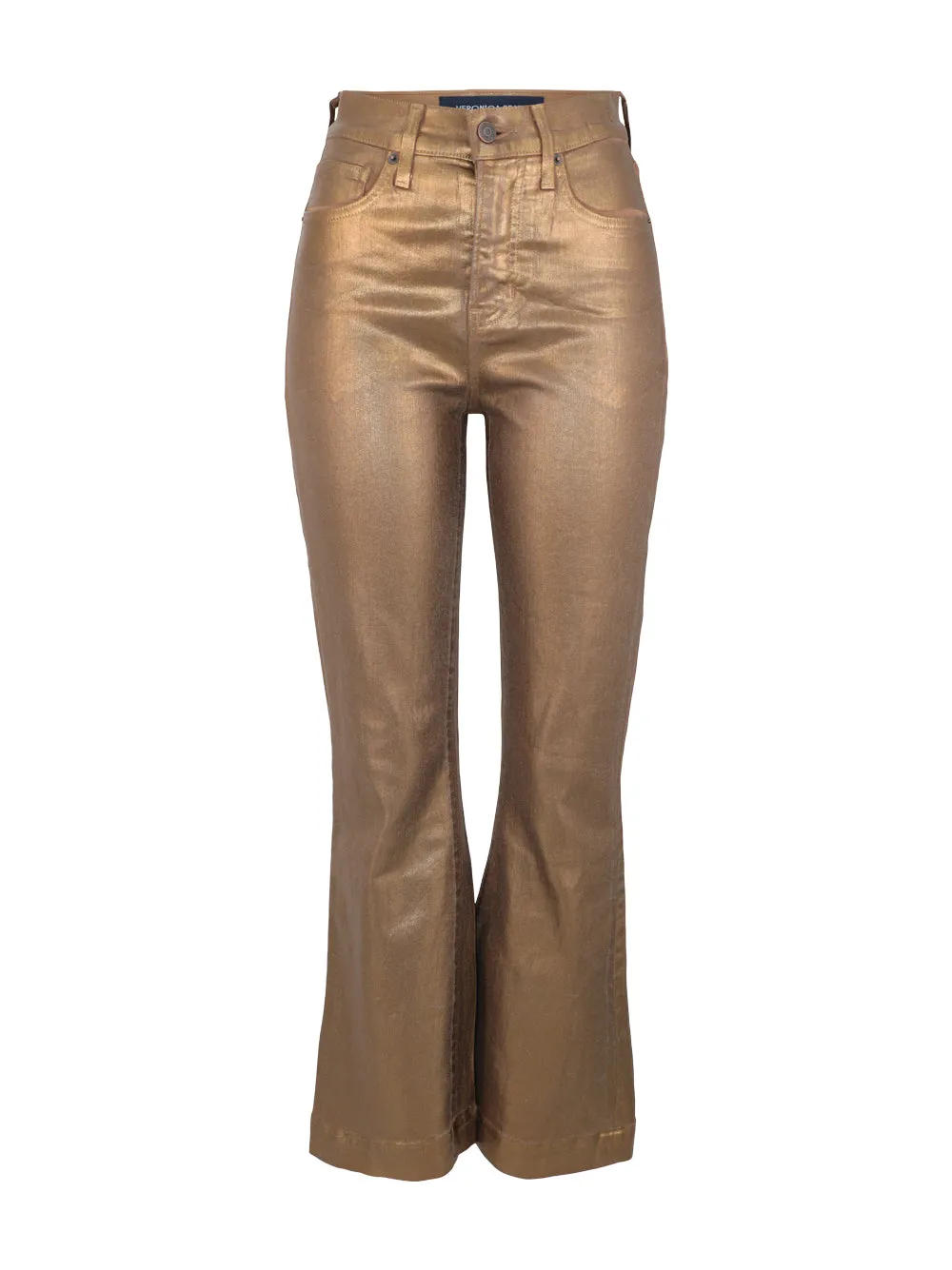 Veronica Beard Carson Ankle Flare Metallic in Antique Brass