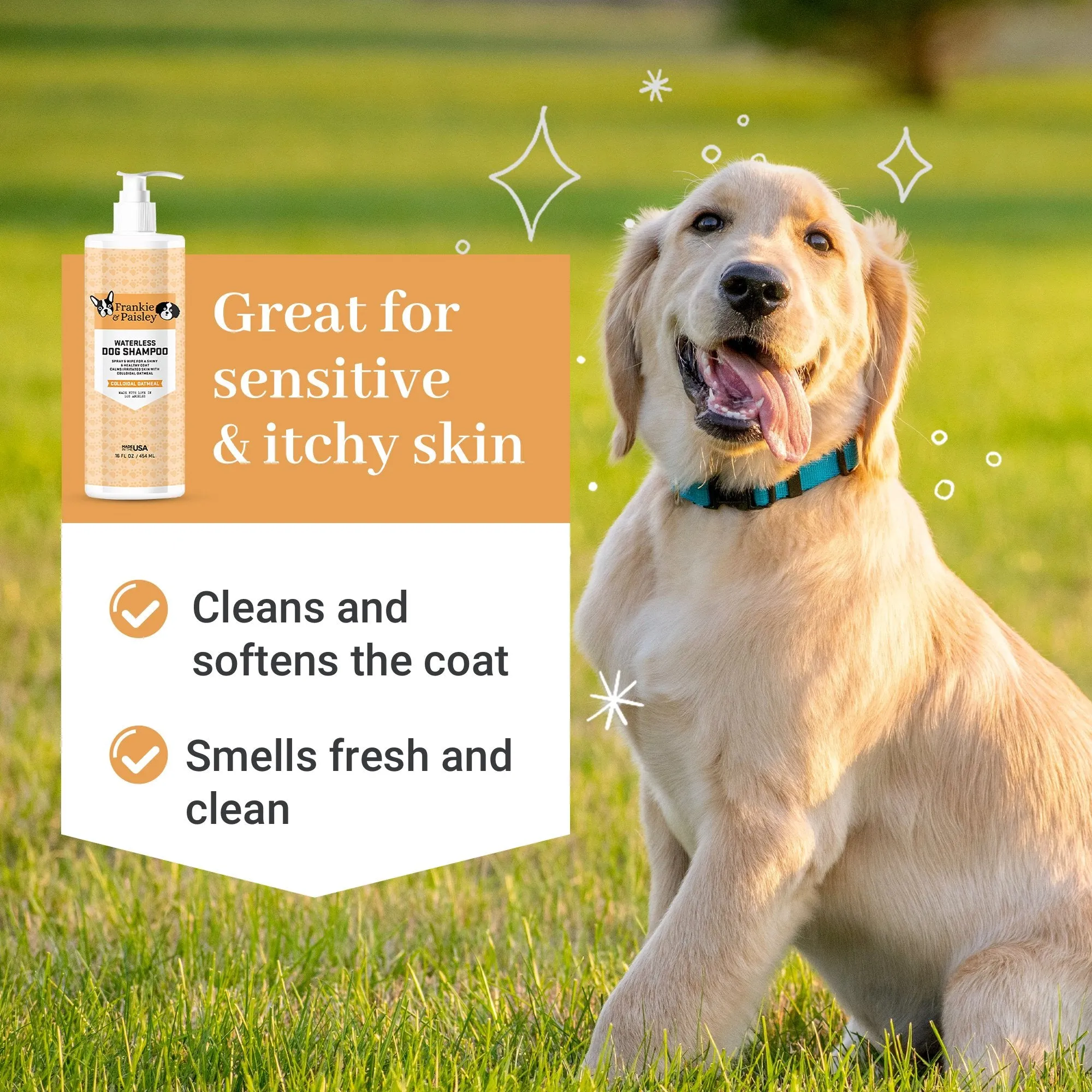 Waterless Dog Shampoo - Colloidal Oatmeal - 16oz