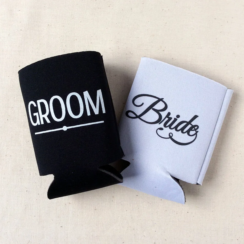 Wedding Can Cooler #237R - Custom Pet Illustration