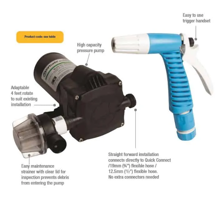 Whale 133290 WD1815 Pump and Gun Washdown Kit 12V