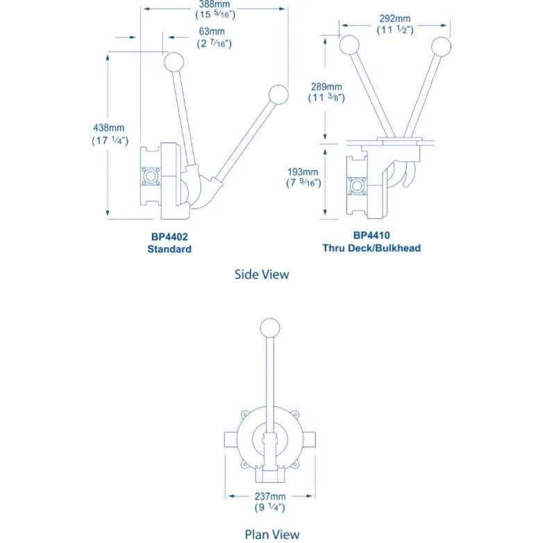 Whale BP4410 Gusher Titan Thru Deck / Bulkhead Manual Bilge Pump