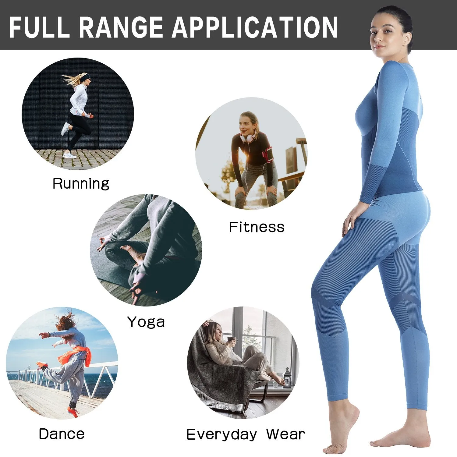 Women's High Waist Yoga Pants Seamless Ombre Workout Gym Running Leggings Naked Feeling
