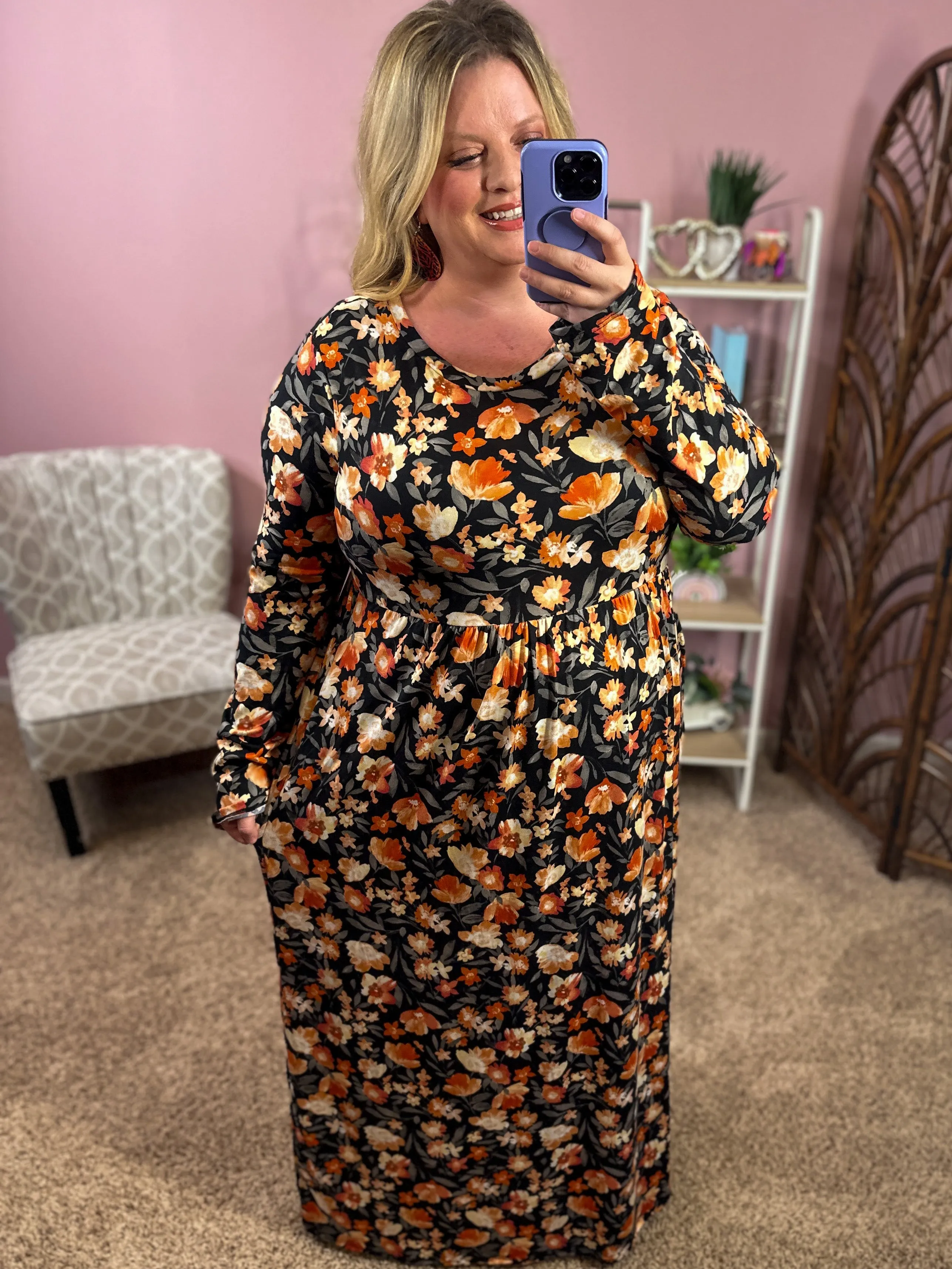 Worthy of More Maxi Dress w/Pockets - Black