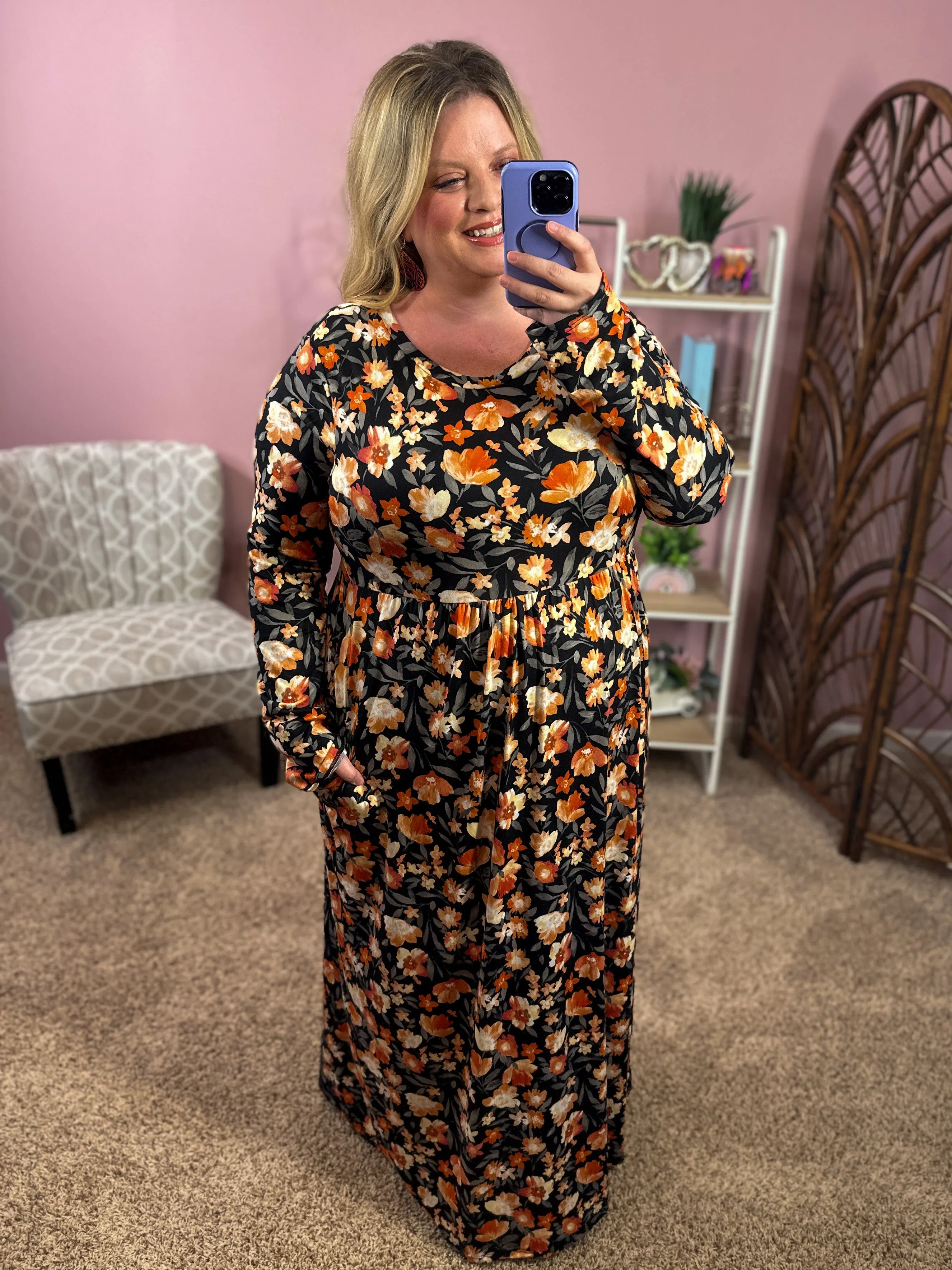 Worthy of More Maxi Dress w/Pockets - Black