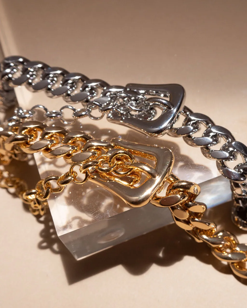 Woven Buckle Anklet- Silver